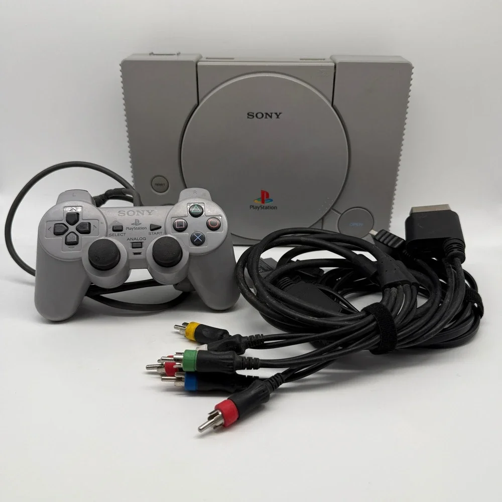Sony PlayStation 1 Console SCPH-9001 Gray Bundle Controller Cables - TESTED